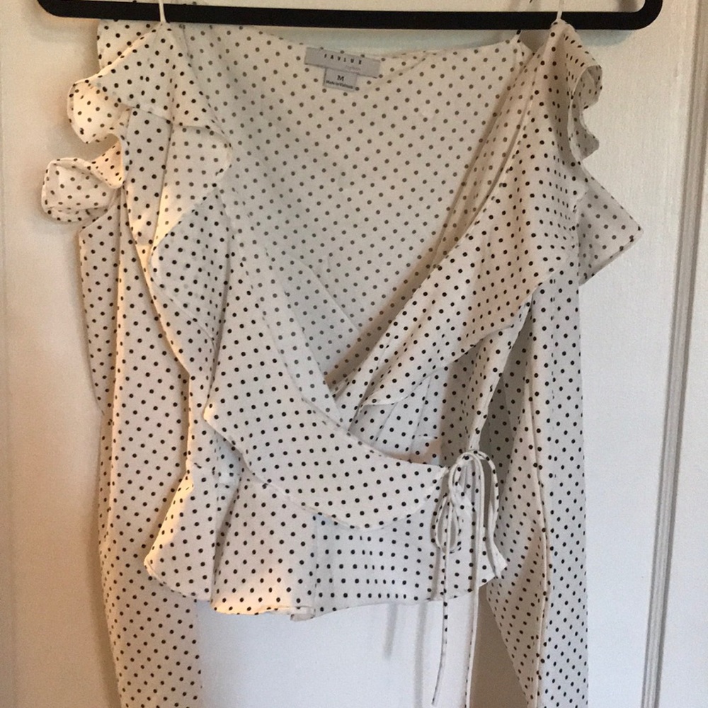 Polka dot wrap crop top
